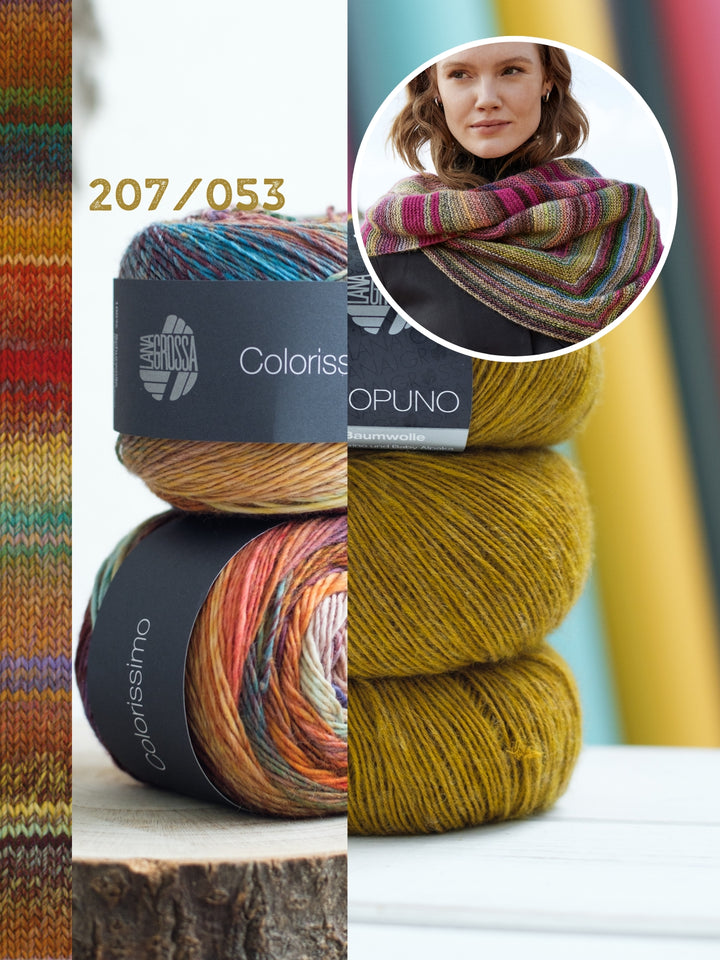 Breipakket Ecopuno Colorissimo assymetrische stola