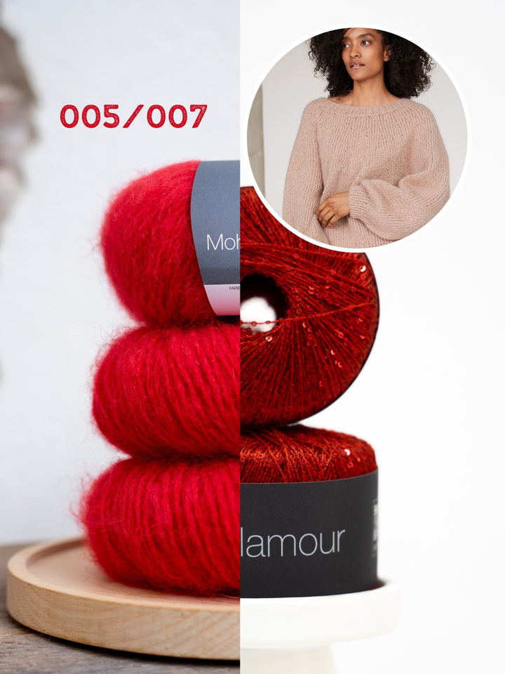 Breipakket Mohair Di Gio Glamour top-down trui