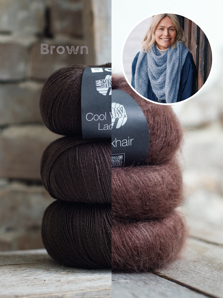 Breipakket Cool Wool Lace & Silkhair driehoekstola