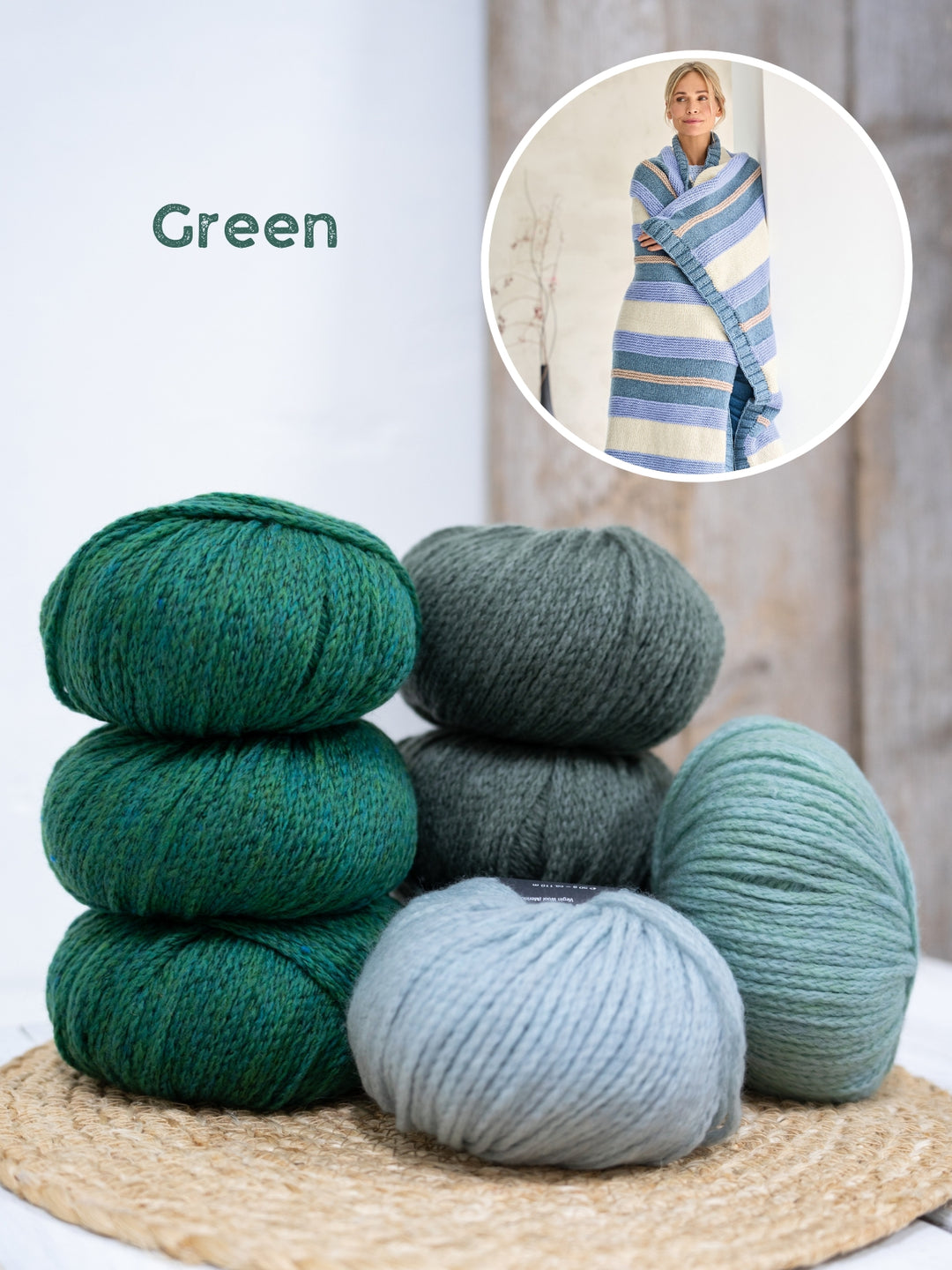 Breipakket Alta Moda Cashmere 16 deken met strepen