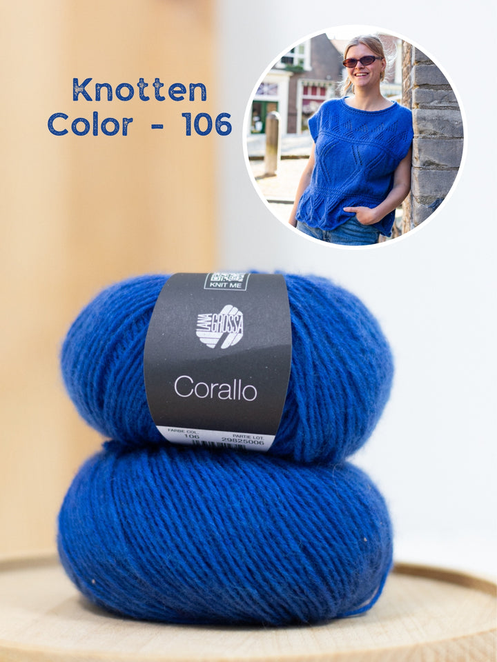 Breipakket Meadow Ajour top - Corallo uni