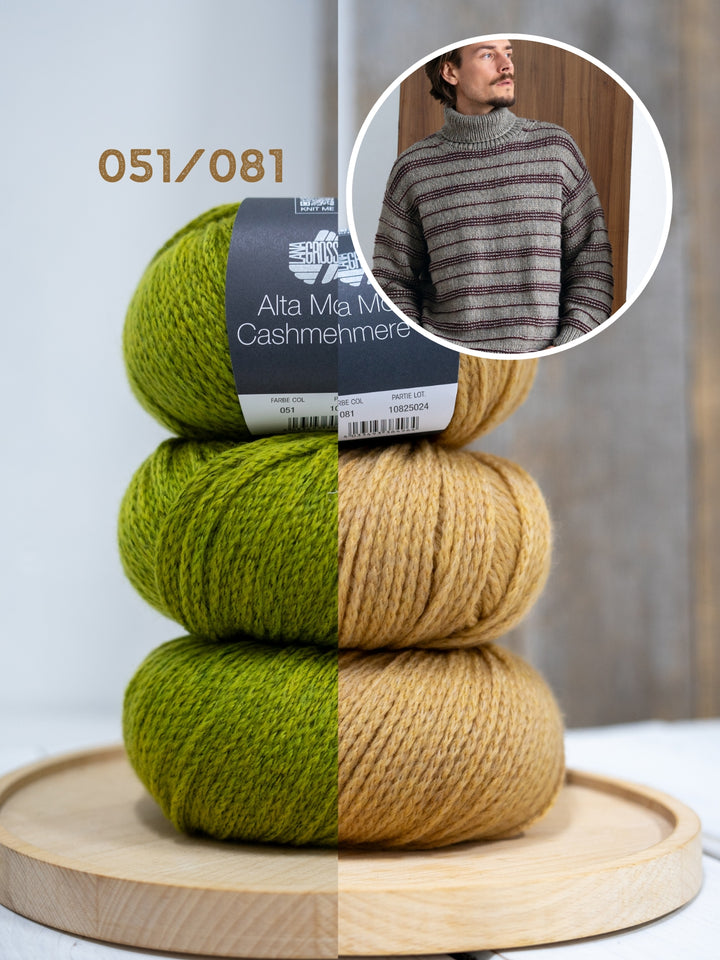 Breipakket Alta Moda Cashmere 16 strepentrui voor hem