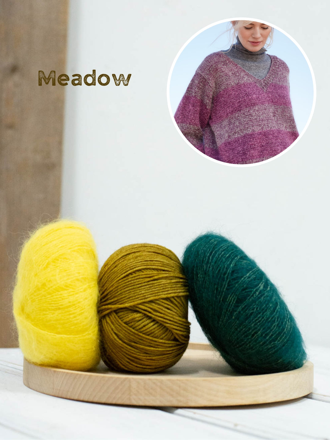Breipakket Cool Wool Vintage Silkhair strepentrui met v-hals