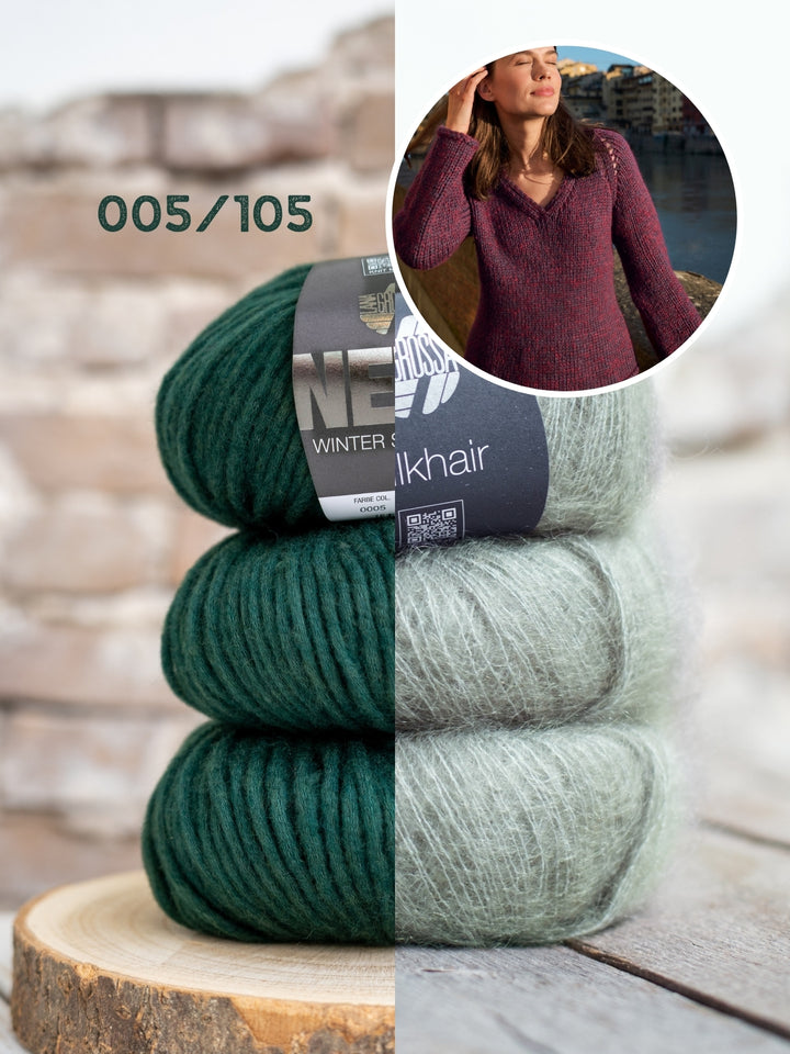 Breipakket Winter Softness Silkhair v-hals trui