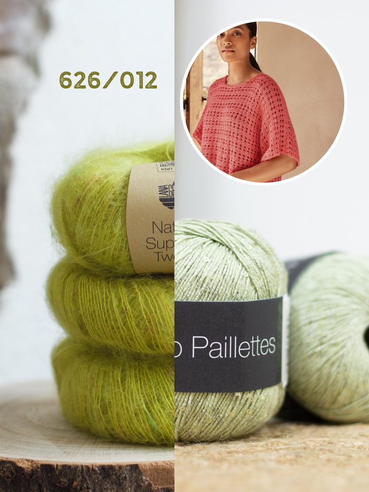 Haakpakket Natural Superkid Tweed Filo Paillettes shirt