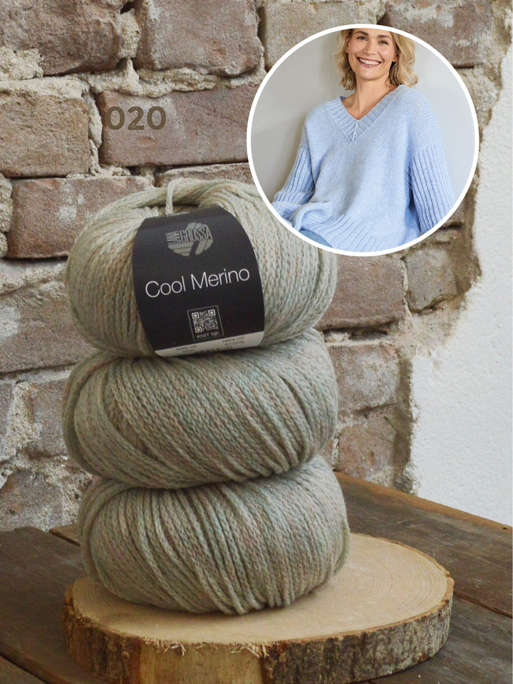 Breipakket Cool Merino trui met v-hals