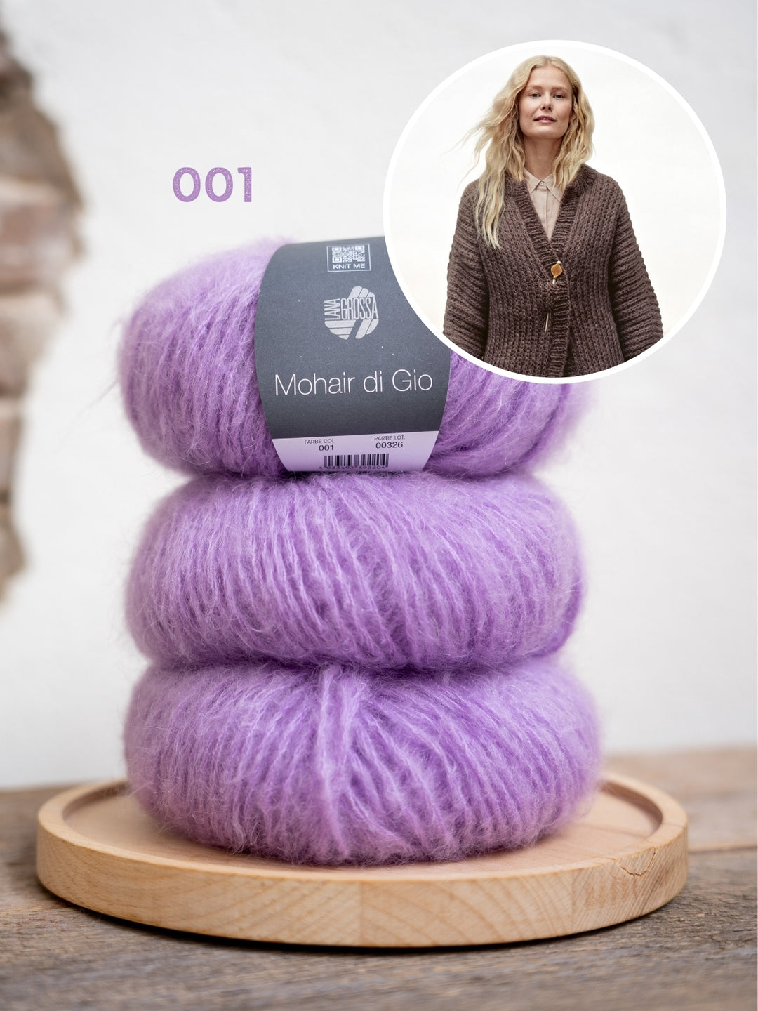 Breipakket Mohair Di Gio vest in halve patent - top-down