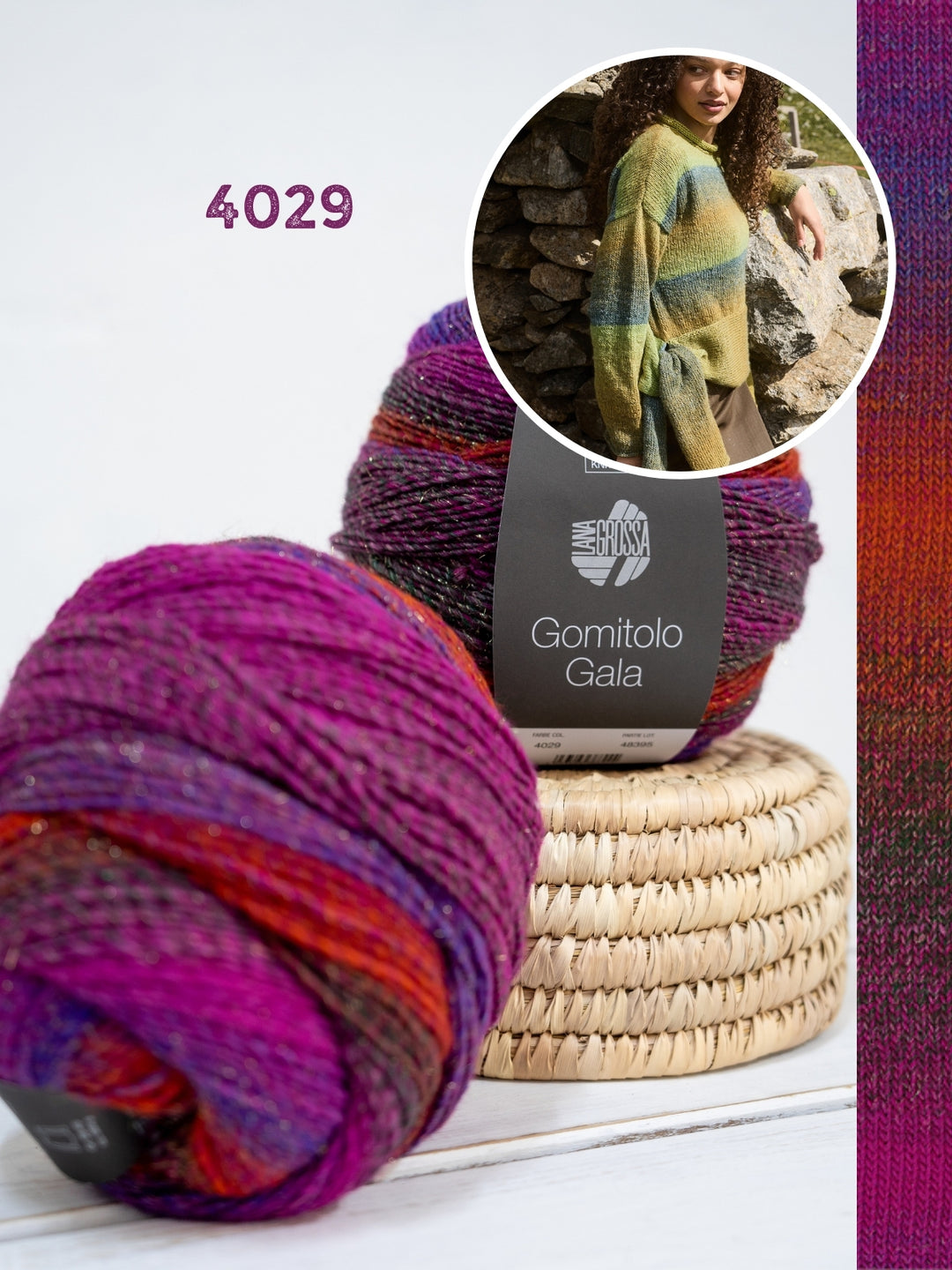 Breipakket Gomitolo Gala trui met knoopdetail