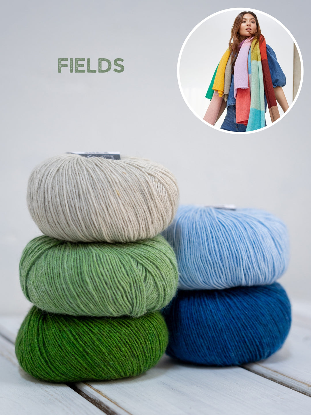 Breipakket Ecopuno Colorblock sjaal