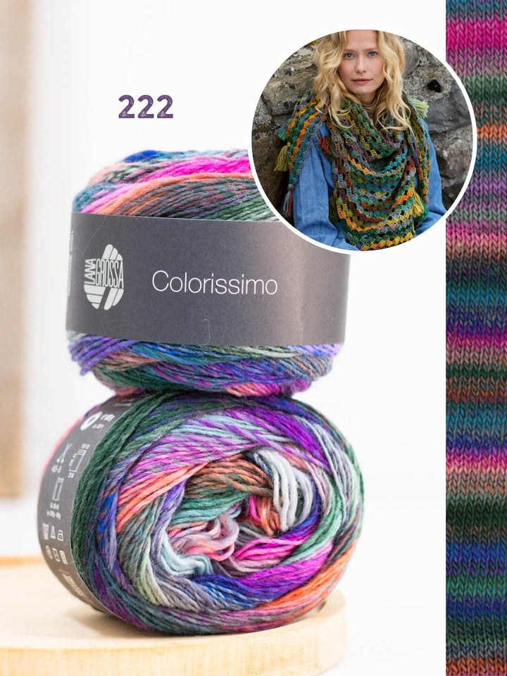 Haakpakket Colorissimo driehoekstola met kwastjes
