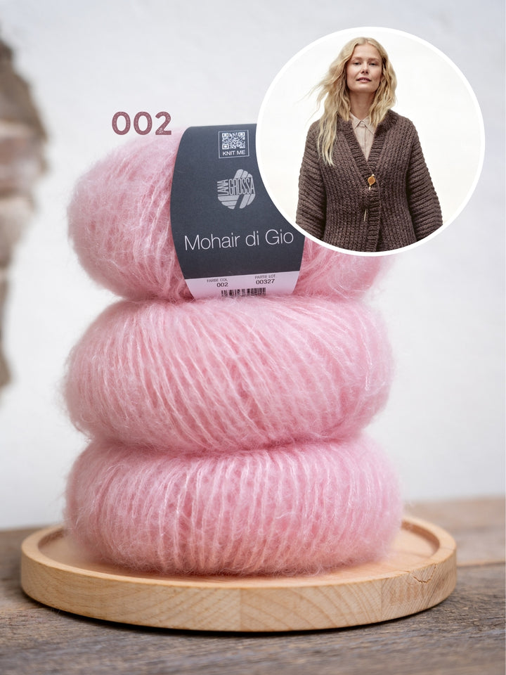 Breipakket Mohair Di Gio vest in halve patent - top-down