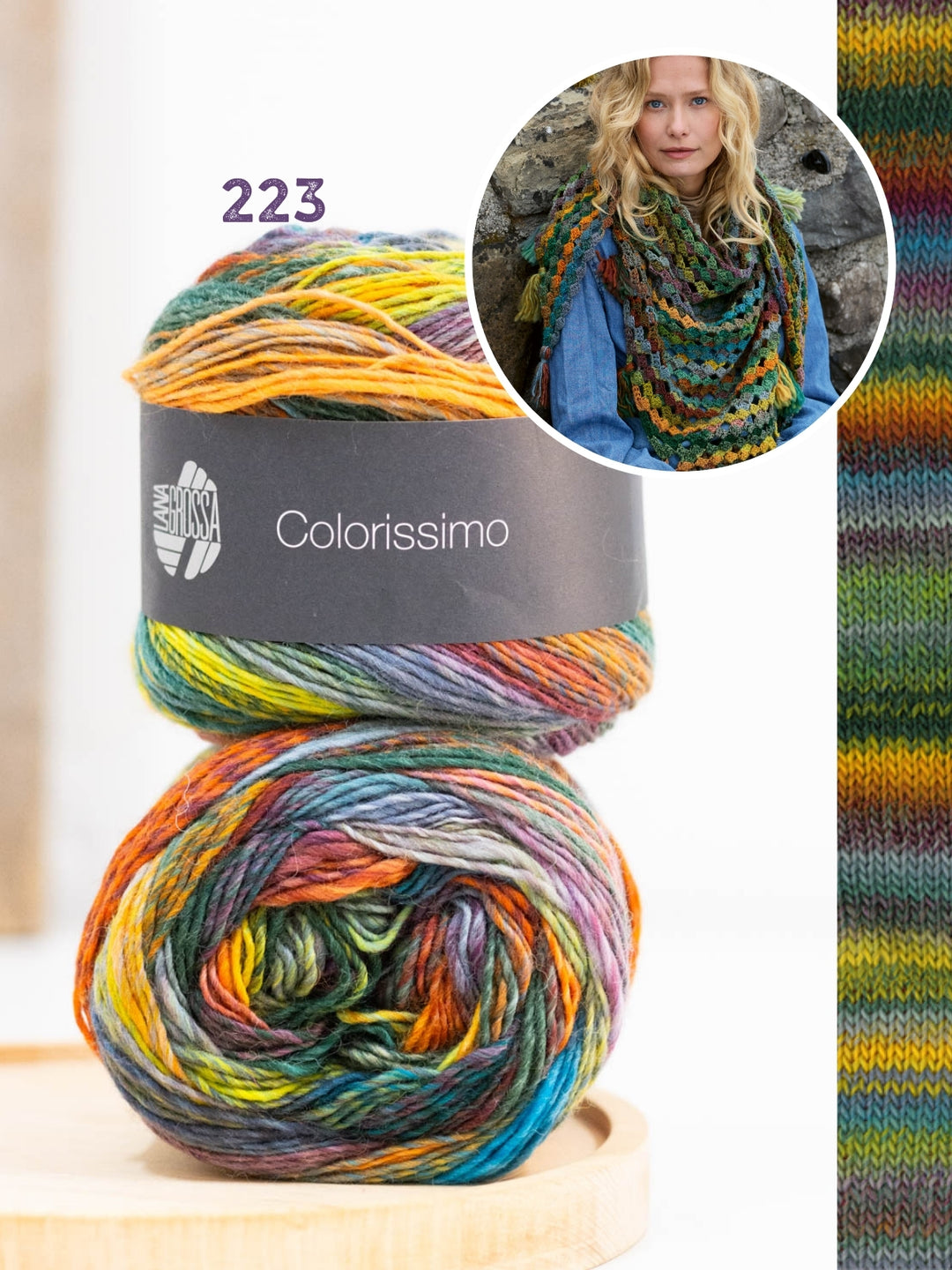 Haakpakket Colorissimo driehoekstola met kwastjes