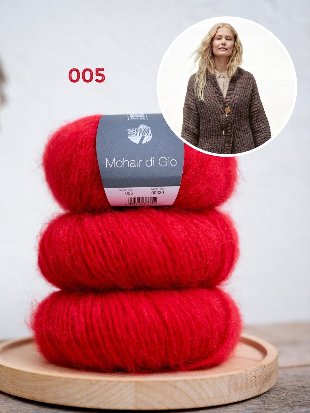 Breipakket Mohair Di Gio vest in halve patent - top-down