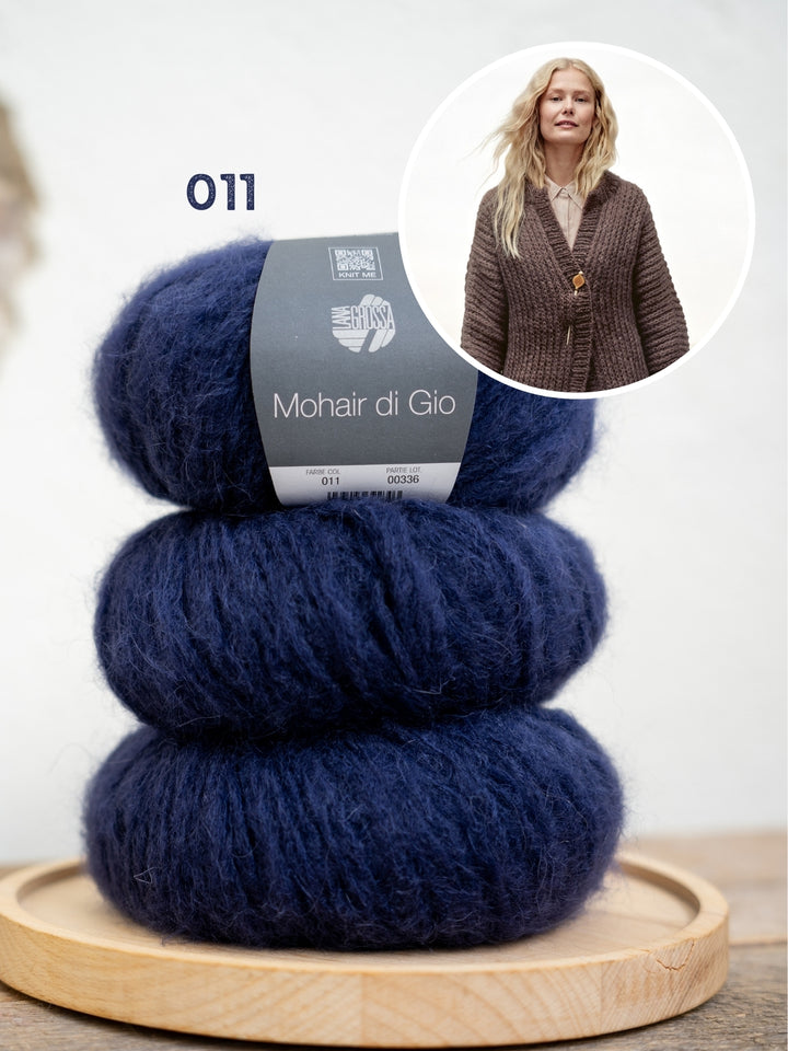Breipakket Mohair Di Gio vest in halve patent - top-down
