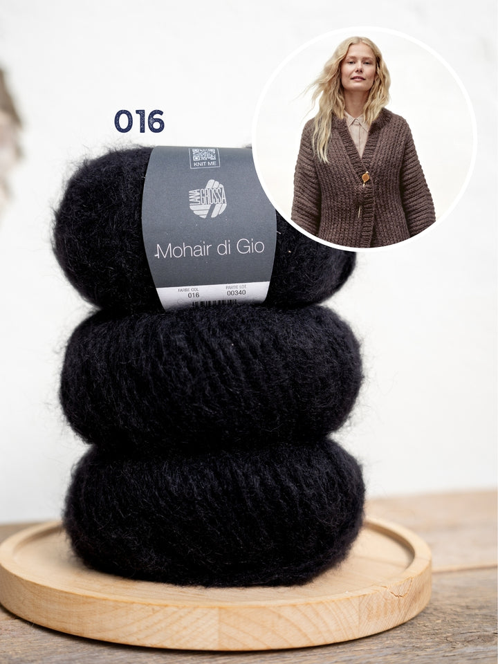 Breipakket Mohair Di Gio vest in halve patent - top-down
