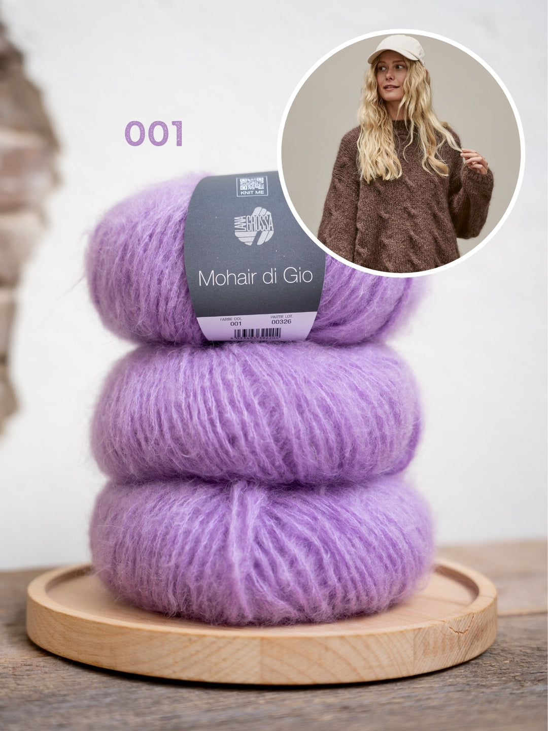 Breipakket Mohair Di Gio trui met kabels