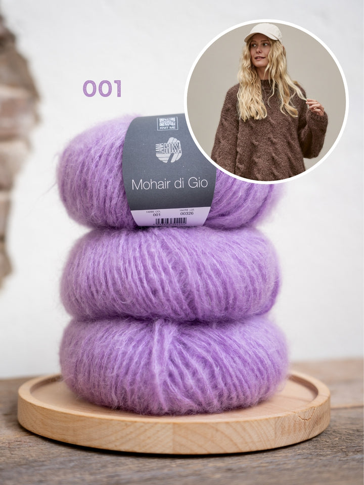 Breipakket Mohair Di Gio trui met kabels