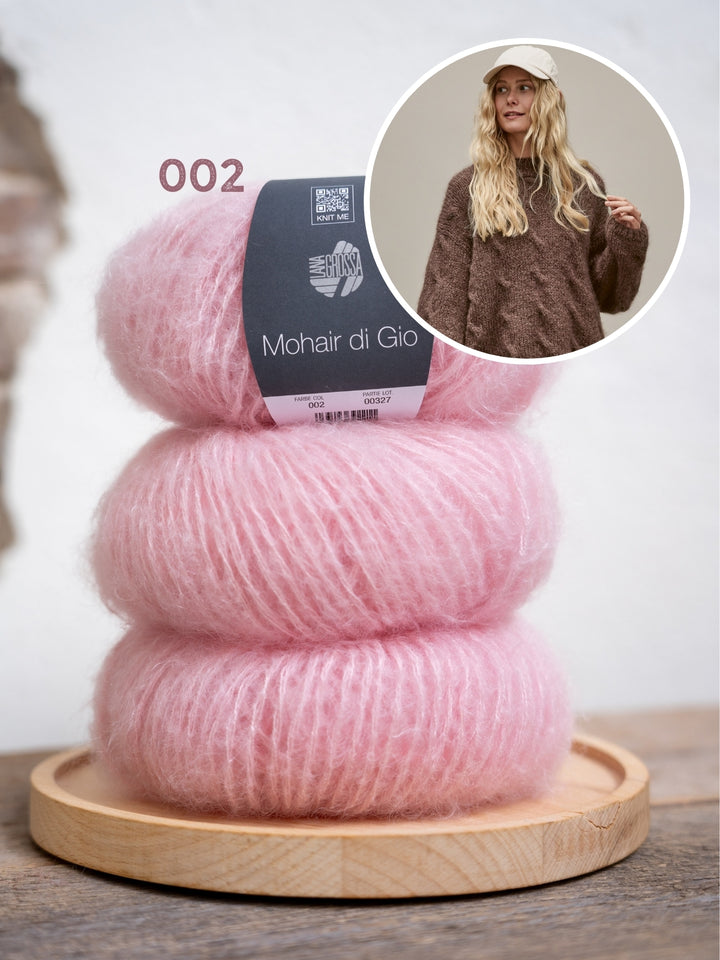 Breipakket Mohair Di Gio trui met kabels