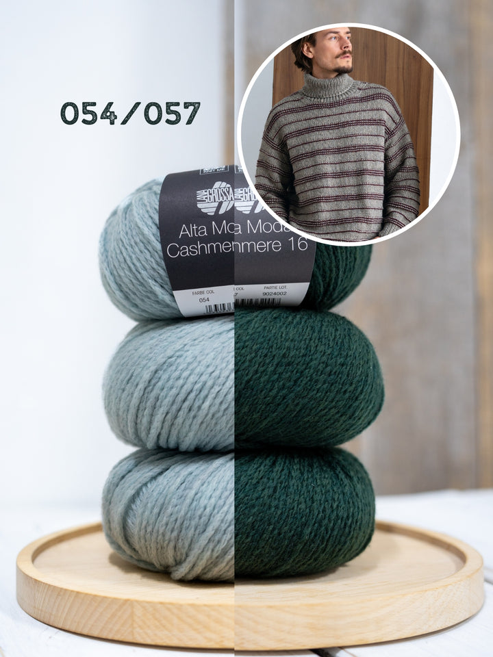 Breipakket Alta Moda Cashmere 16 strepentrui voor hem