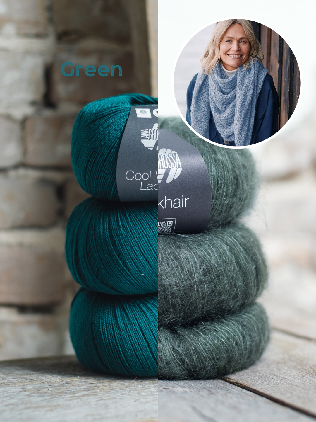 Breipakket Cool Wool Lace & Silkhair driehoekstola