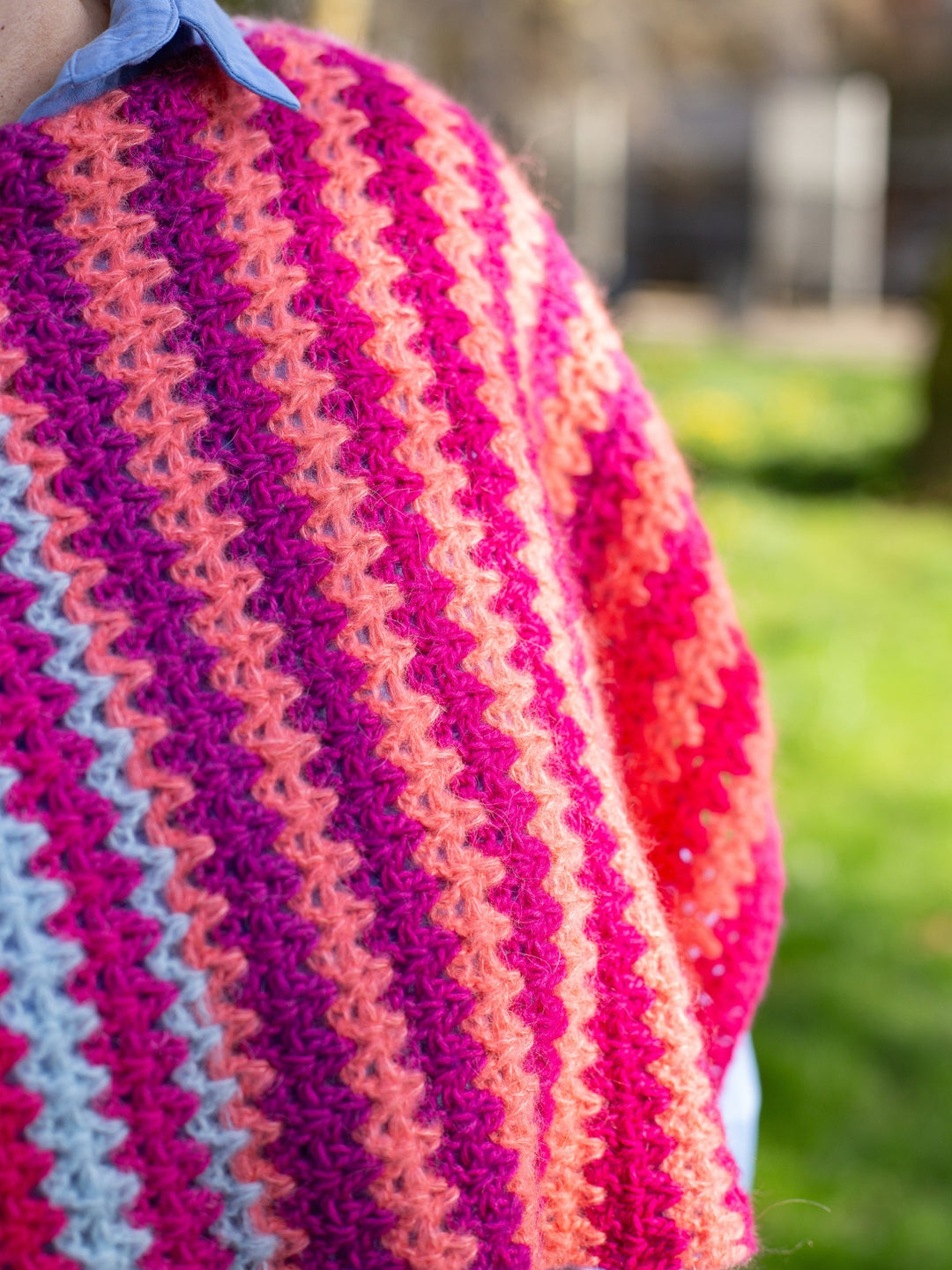 Haakpakket poncho Color Waves