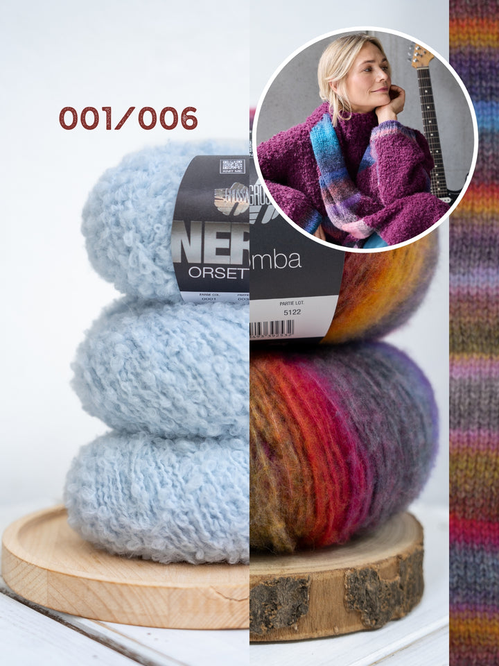 Breipakket Orsetto Bomba sjaal met intarsia