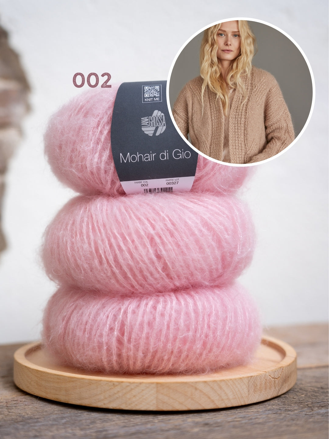 Breipakket Mohair Di Gio vest met grote kabels