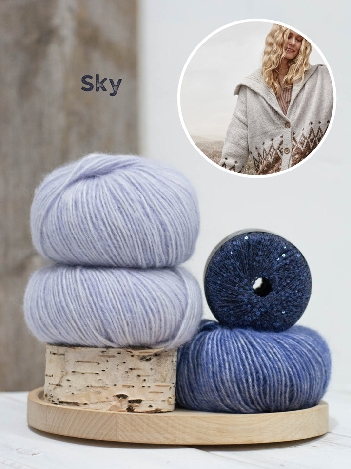 Breipakket Natural Alpaca Pelo Glamour raglanvest