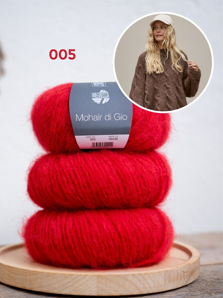 Breipakket Mohair Di Gio trui met kabels