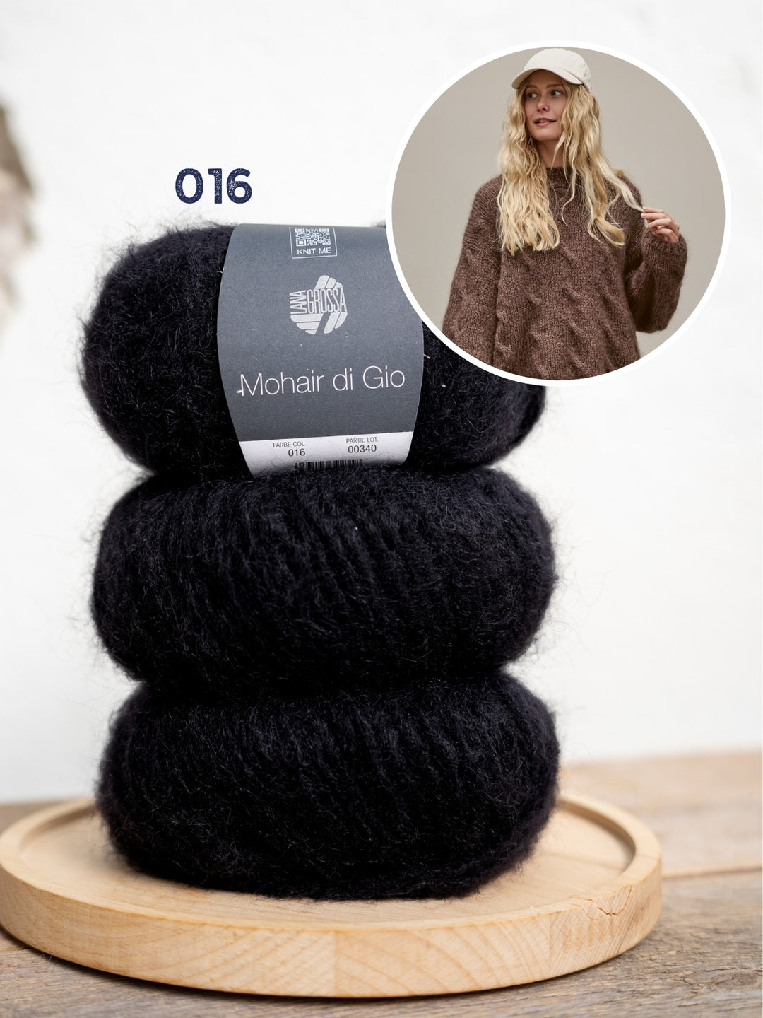 Breipakket Mohair Di Gio trui met kabels