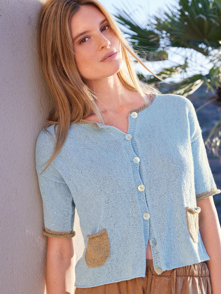 Breipakket Filo Paillettes korte mouwen vest