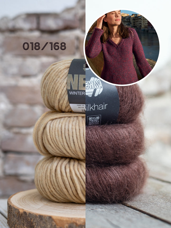 Breipakket Winter Softness Silkhair v-hals trui