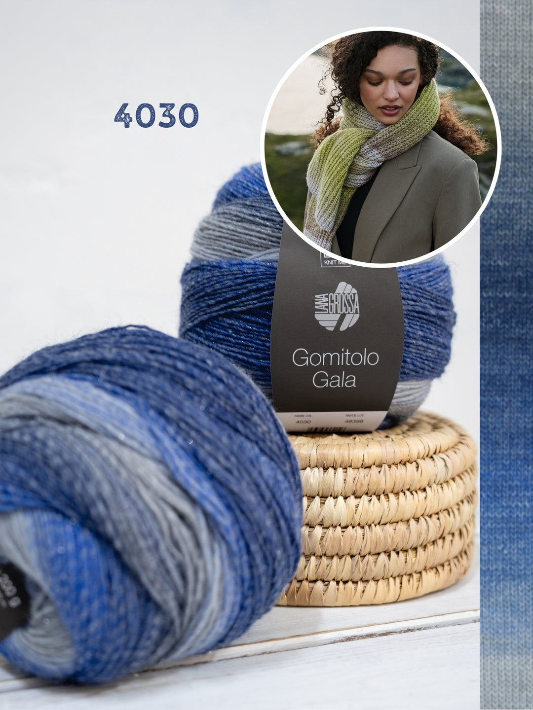Breipakket Gomitolo Gala sjaal in patentsteek