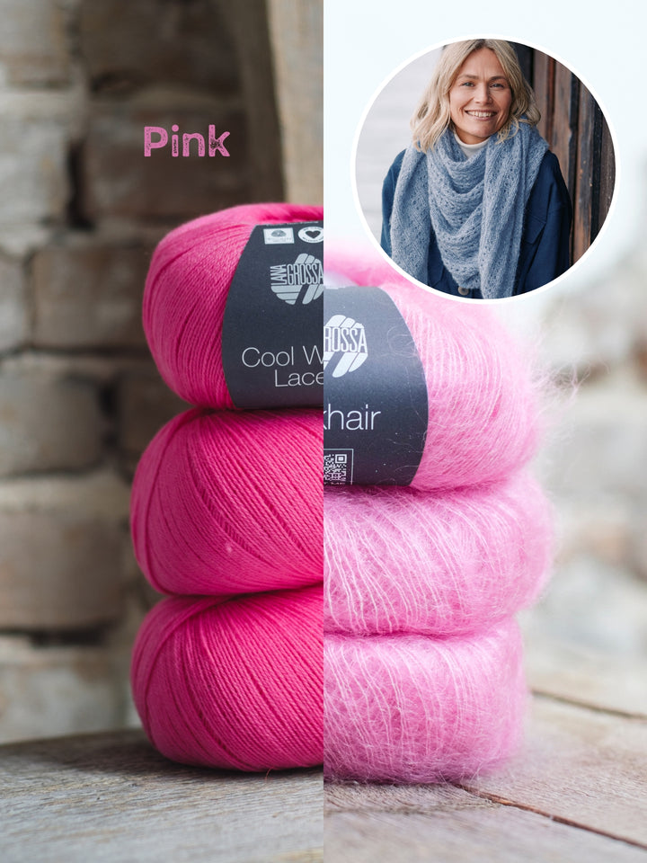 Breipakket Cool Wool Lace & Silkhair driehoekstola