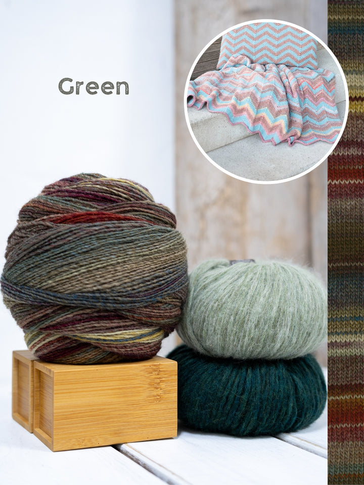 Breipakket Gomitolo Intenso Brigitte no. 2 zigzag deken