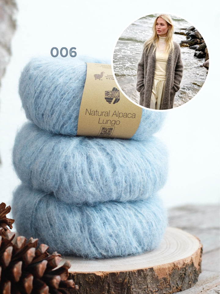 Breipakket Natural Alpaca Lungo lange mantel