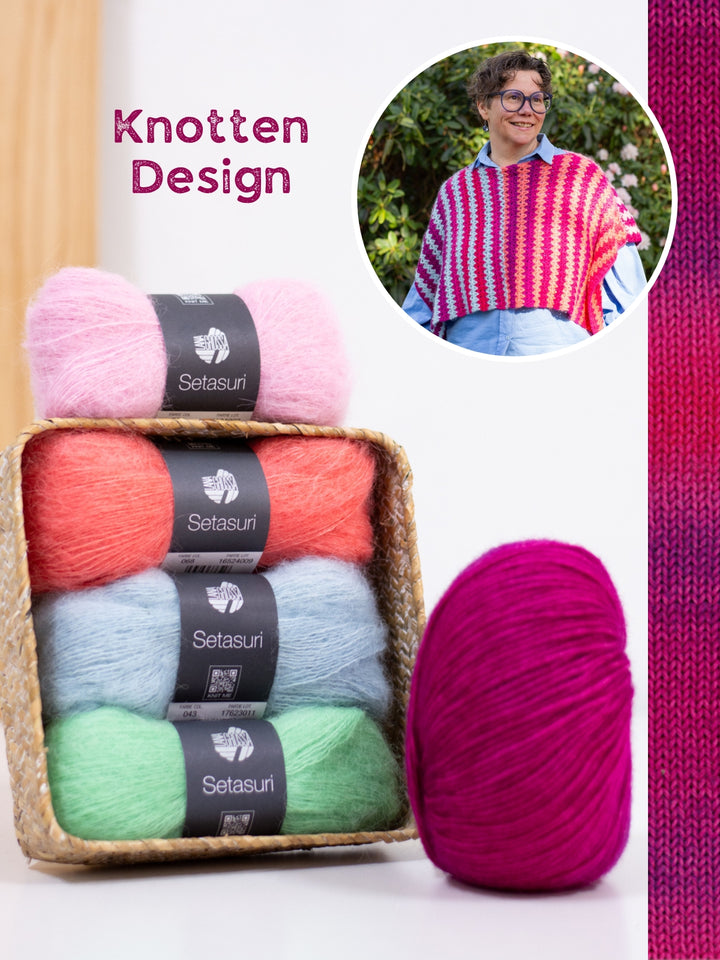 Haakpakket poncho Color Waves