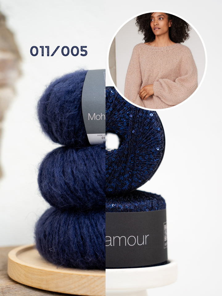 Breipakket Mohair Di Gio Glamour top-down trui