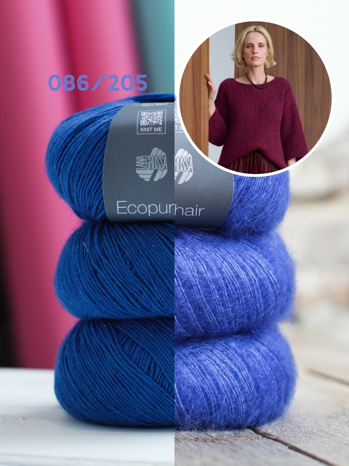 Breipakket Ecopuno Silkhair trui in patentsteek