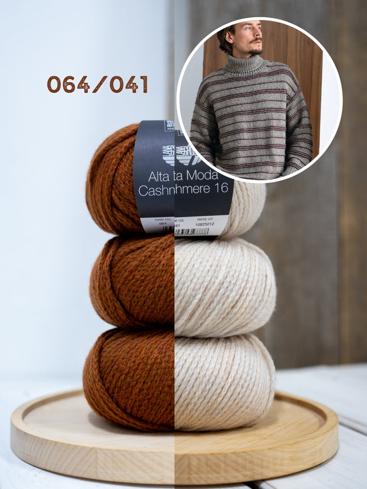 Breipakket Alta Moda Cashmere 16 strepentrui voor hem