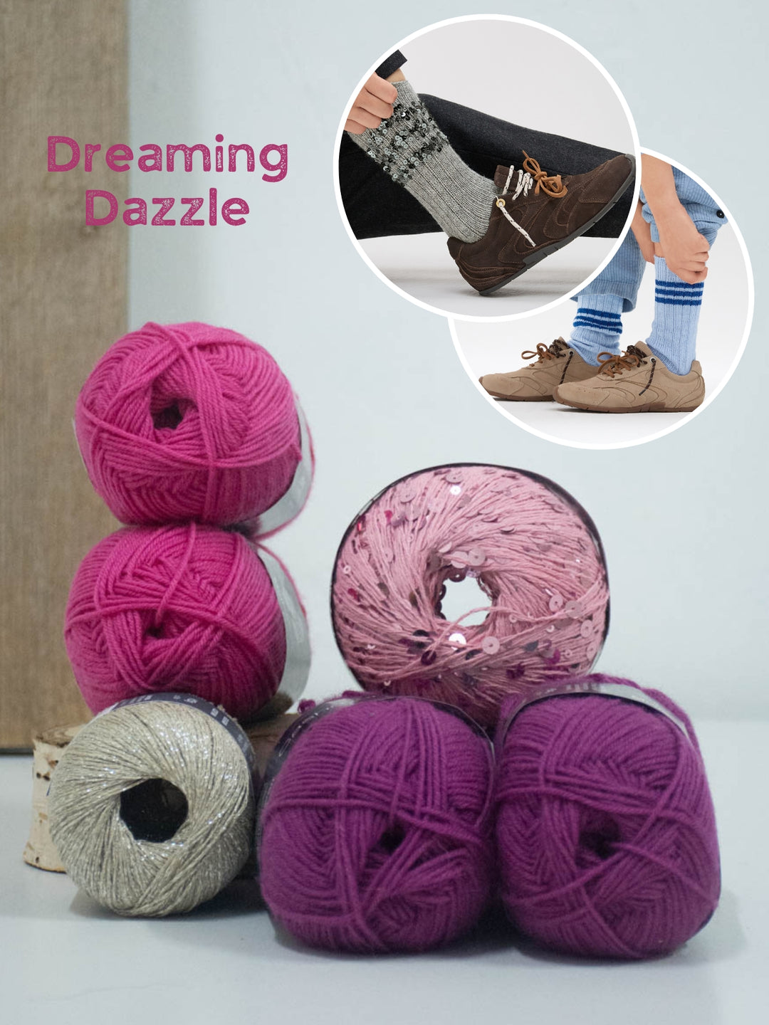 Breipakket Feestelijke Glittersokken