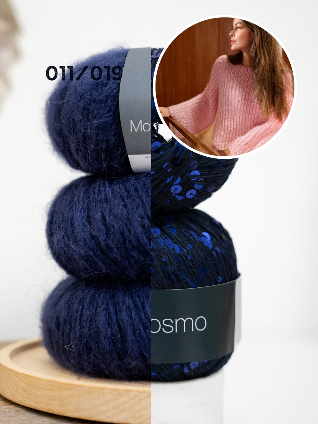 Breipakket Mohair Di Gio Cosmo top-down trui in patentsteek