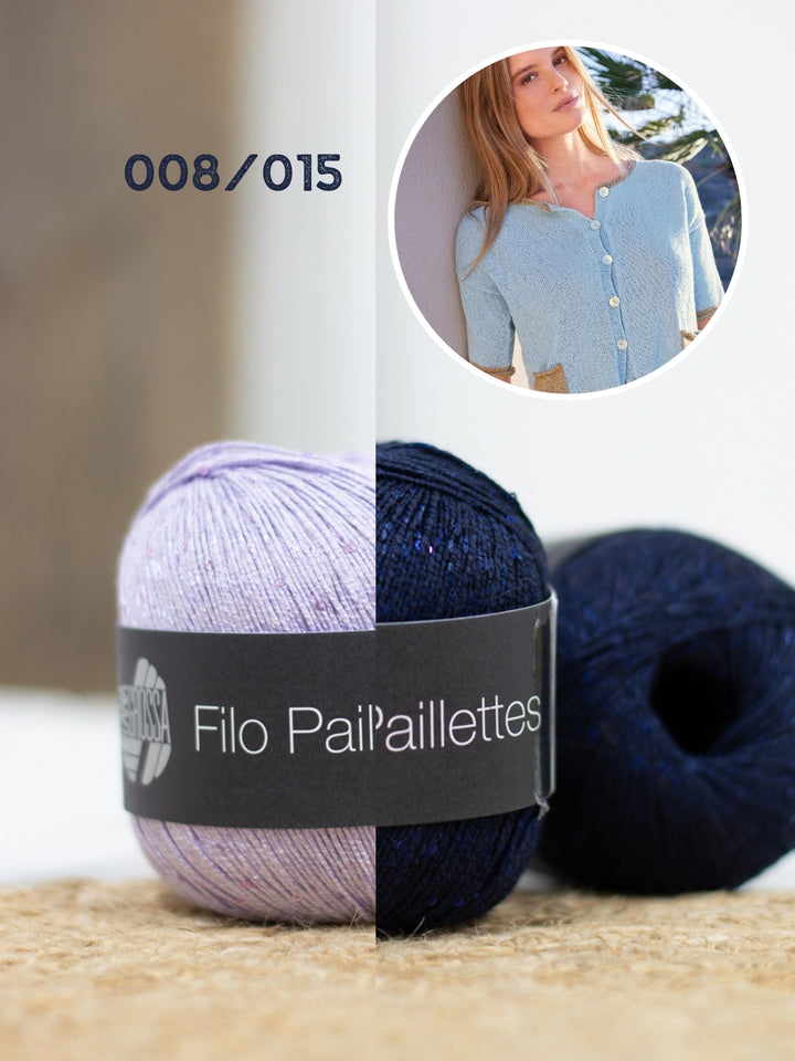 Breipakket Filo Paillettes korte mouwen vest