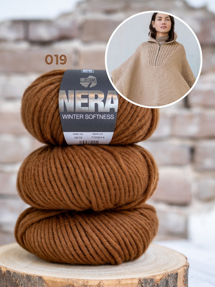 Breipakket Winter Softness poncho met rits