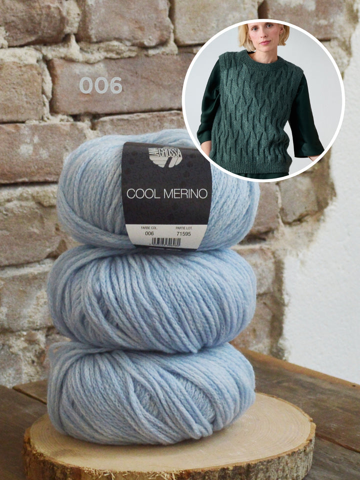 Breipakket Cool Merino spencer met textuur