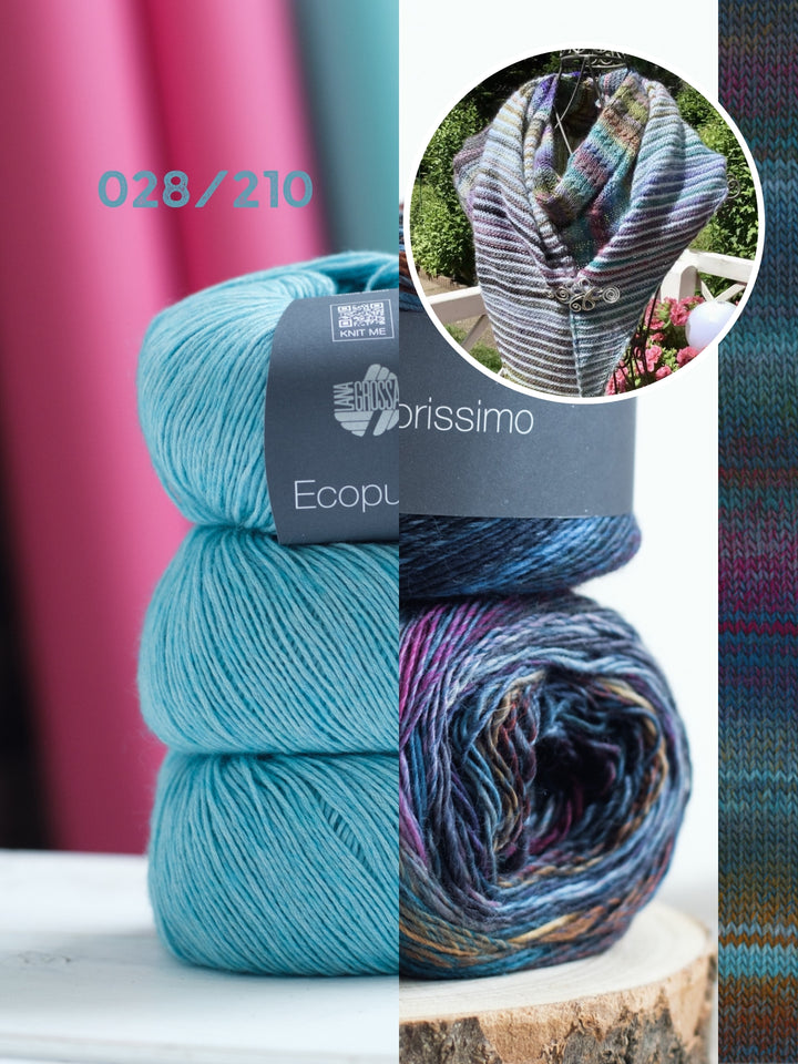 Breipakket Lizas stola Orange Night - Colorissimo & Ecopuno