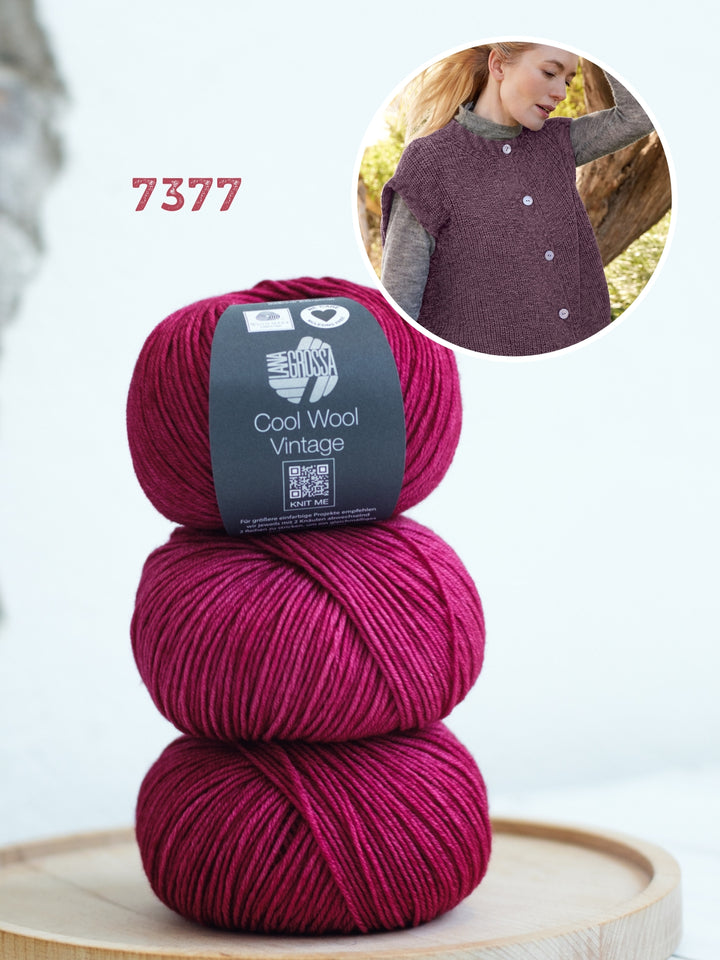 Breipakket Cool Wool Vintage gilet in halve patentsteek