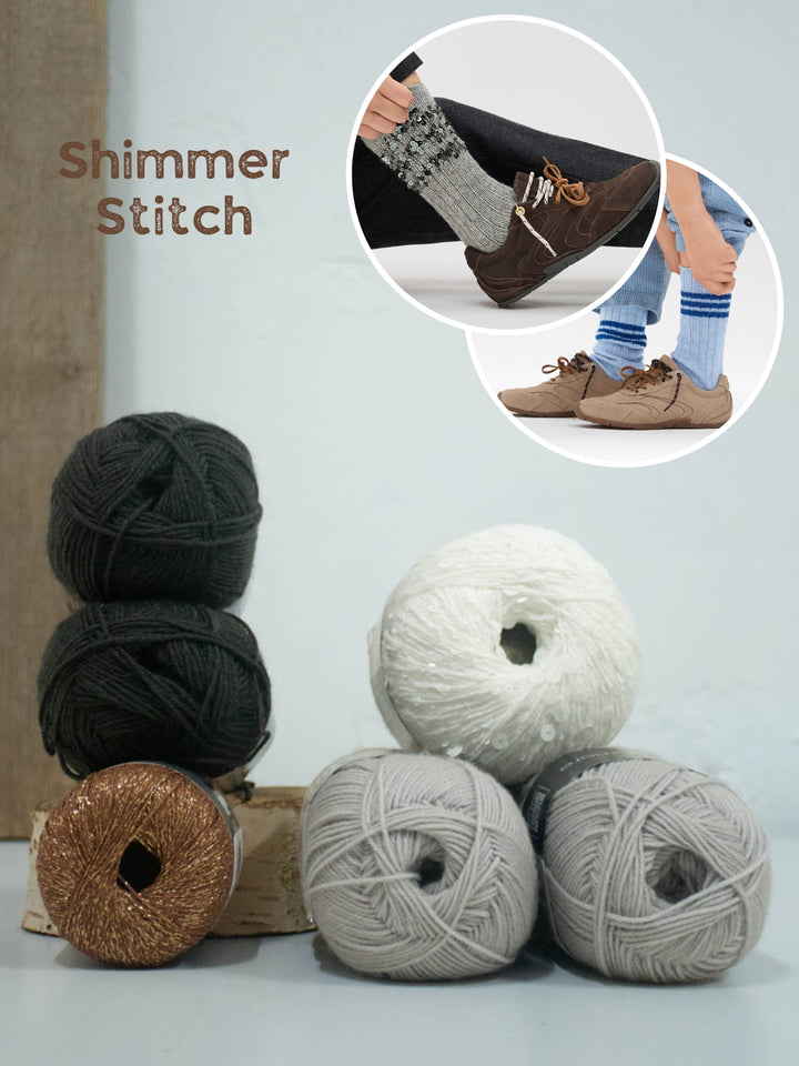 Breipakket Feestelijke Glittersokken