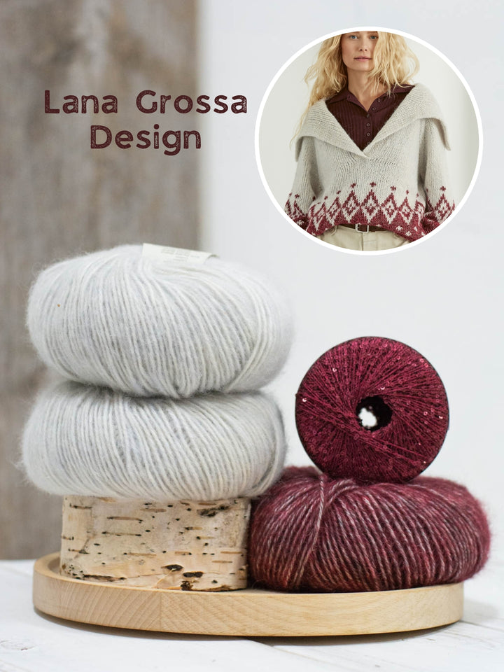 Breipakket Natural Alpaca Pelo Glamour raglantrui - top-down