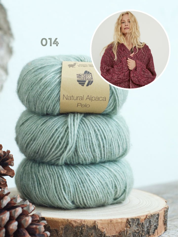 Breipakket Natural Alpaca Pelo kabelvest - top-down